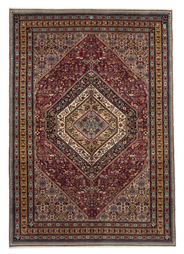 zabul Rug Vintage hand knotted Lamb Wool Weg Dye Iran (292×206)