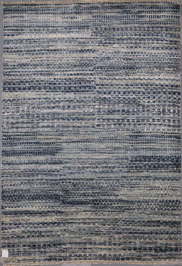 Modern Area Rug, Wool & Saree Silk german Dye Indian(240×168)cm