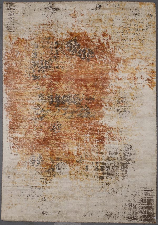 Abstract Rug in Rust Hand made Indian (354×248)cm