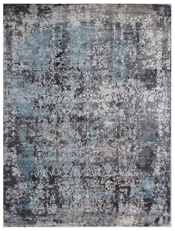 Transitional Hand Knotted Rug Wool & Bamboo Silk German Dye Indian(300×240)cm