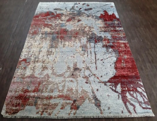 Muted Abstract Hand Knotted Rug