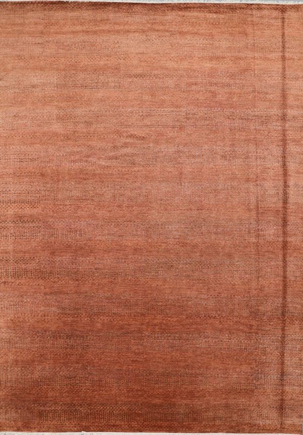 Wool And Silk Textured Rug Red, Black Weg Dye India (417×305)cm