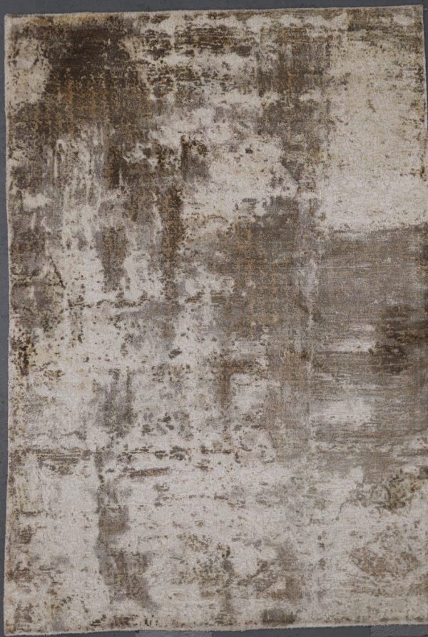 Abstract Area Rug Hand Knotted with CloudTexture Pure bamboo Silk Weg Dye India(356×251)cm