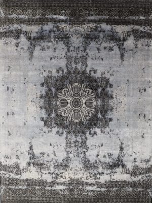 Transitional Wool and Silk Rug