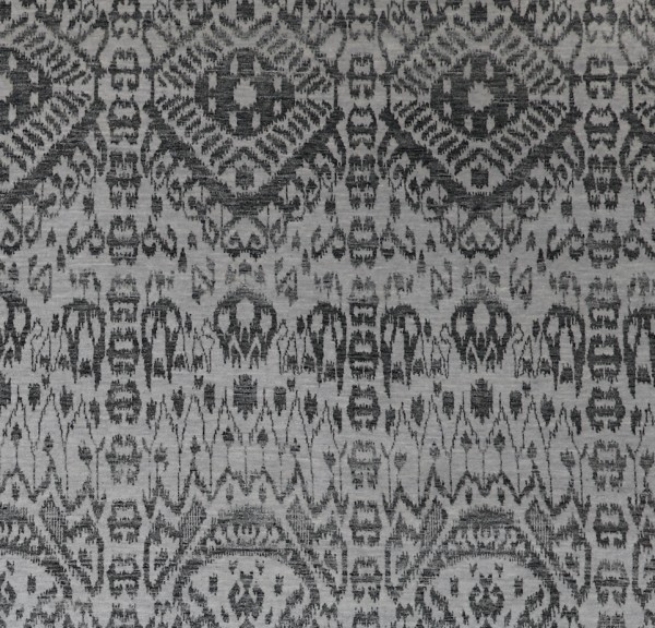 Contemporary Wool & Bamboo Silk rug hand Knotted Silver Black Weg Dye India (355×274)cm