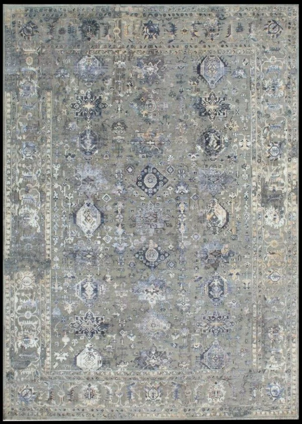 Pale Green Large Transitional Rug