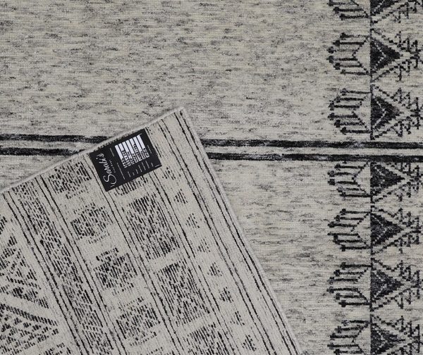 Geometric Grey Hand Knotted Area Rug