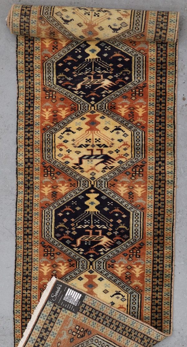 Ardebil Vintage Persian wool Runner (281×73)cm