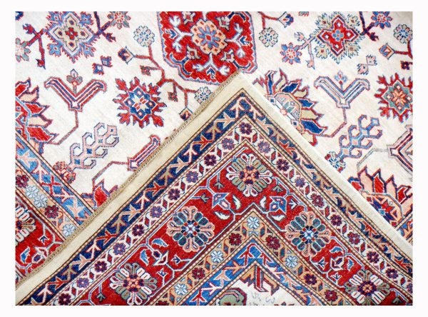 Super Kazak Fine Double hand Knotted Rug Weg Dye Afghan (306 x 242)cm