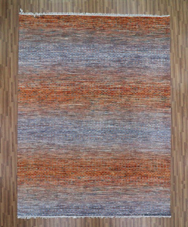 SOLD Rainbow Grass Double hand Knotted Rug NZ Wool Weg Dye India (365 x 278) cms