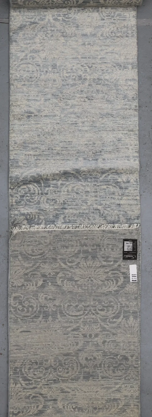 Contemporary Designer Runner, Double Hand Knotted, NZ Handspan Wool, Weg Dye, Agra (958 x 92)cm