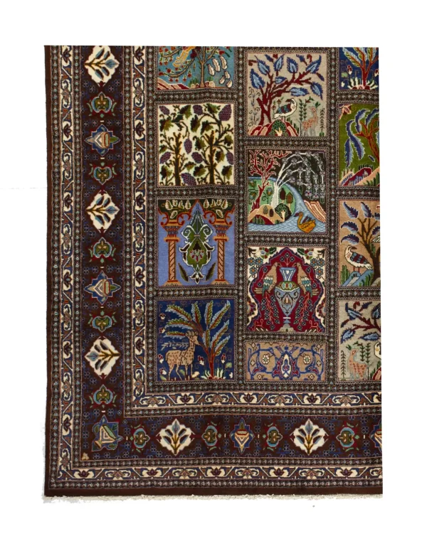 Frame Designed Kashmar Rug Double hand Knotted, fine handspan lamb Wool, Weg Dye,Iran (403 x 296)cm