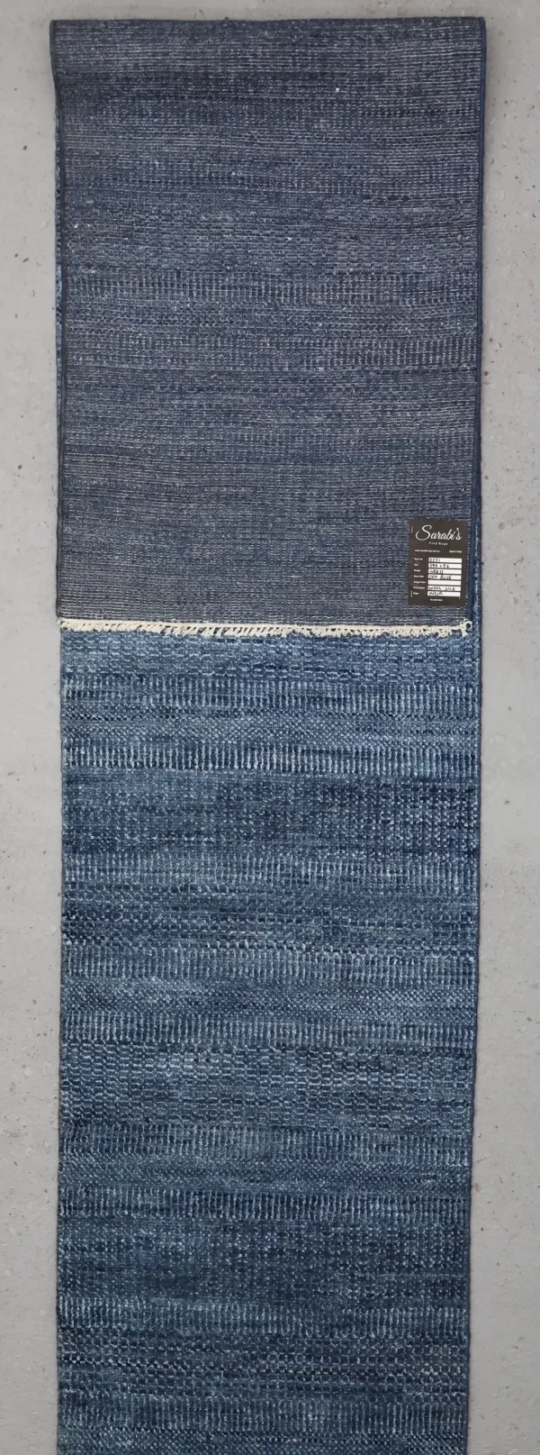 Contemporary Designer Runner, Double Fine Hand Knotted, NZ Handspan Wool,Weg Dye,India (394 x 72)
