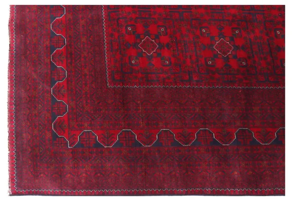 Traditional Khamyab Deep Red Rug, Double hand Knotted,Weg Dye,Afghan (575 x 402)cm