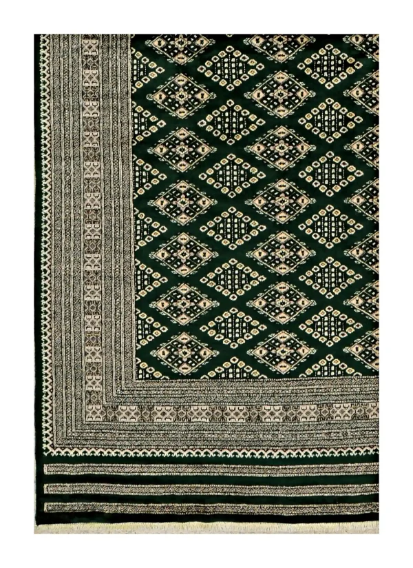 Dark Green Jaldar rug ,Hand Knotted,Weg Dye Pakistan(308 x 238)cm