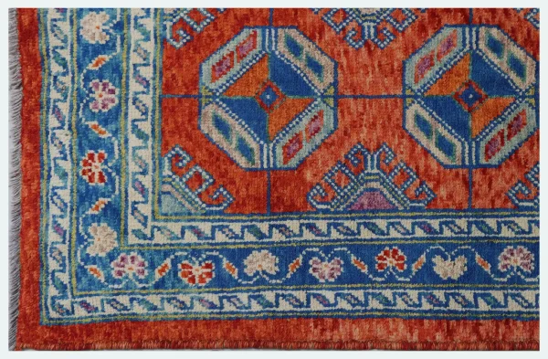 Burnt Orange Abshar Runner Soft Handspan Wool Double Knotted German Dye(389 x 78)