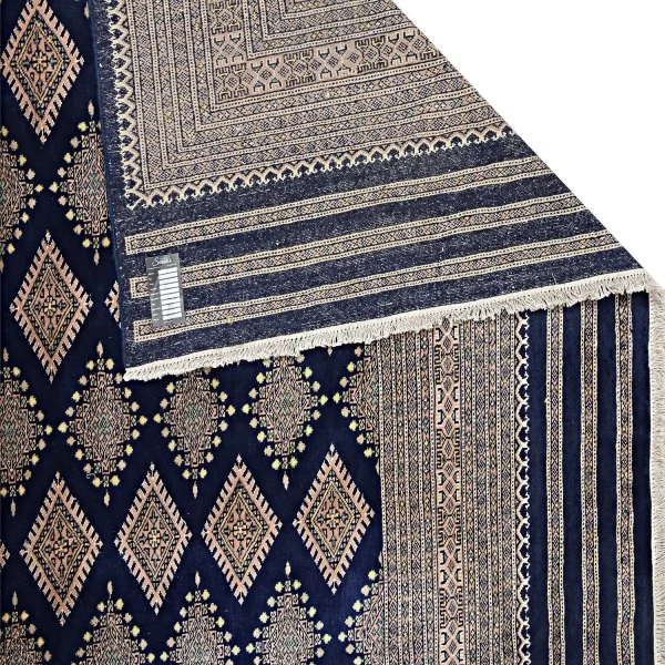 Nevi Blue Jaldar rug Hand Knotted ,NZ Wool & silk,Weg Dye ,Pakistan (415 x 306)cm
