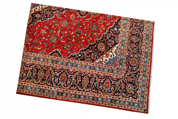Traditional Red Kashan Rug ,Double Hand Knotted, Lamb handspan Wool,Iran (408 x 294)cm