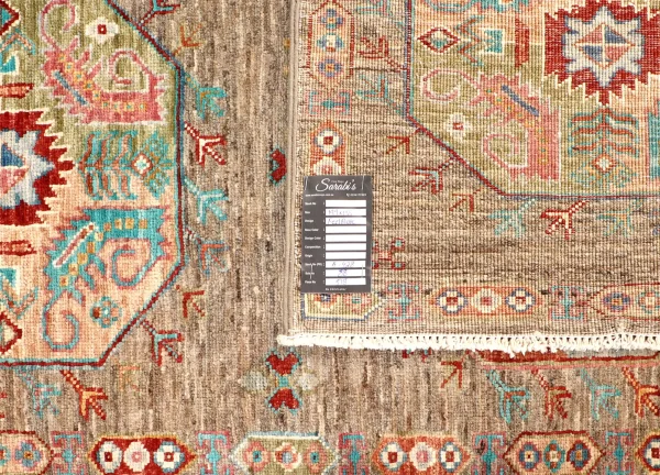 Allover Designer Waziri Rug, Double Hand Knotted, NZ Handspan Wool, Weg Dye, Afghan(199 x 155)cm