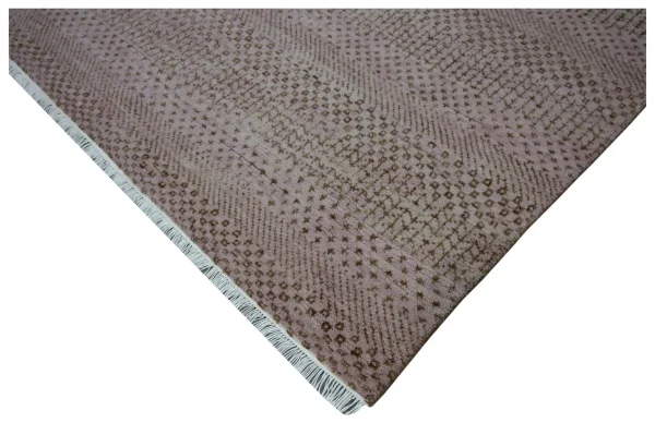 Baby Pink & Gold Contemporary Desiner Rug, NZ Handspan Wool,Double Hand Knotted, Permanent Dye Agra (310 x 200)cm