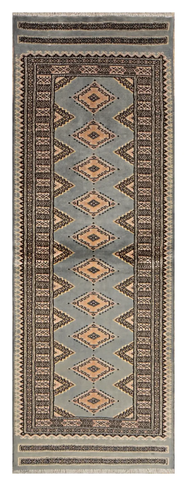 Flint Grey Jaldar RugHand Knotted, NZ Handspan Wool,Weg Dye (182 x 62)cm