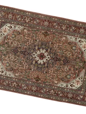 Khaki Medallion Tabriz Rug